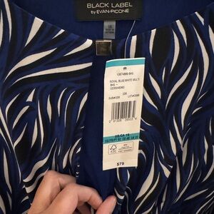 Evan Picone Black Label Royal Blue and White Dress